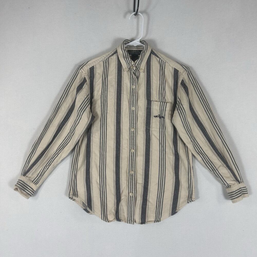 LRL Lauren Ralph Lauren Button Up Shirt Womens P Petite Long Sleeve Casual PP